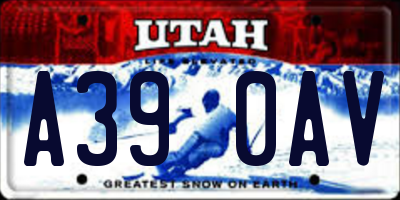 UT license plate A390AV