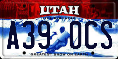 UT license plate A390CS