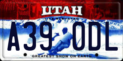 UT license plate A390DL