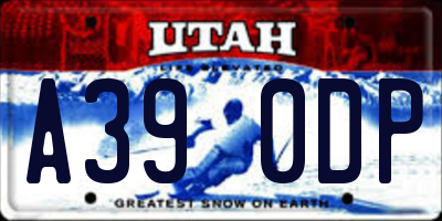 UT license plate A390DP