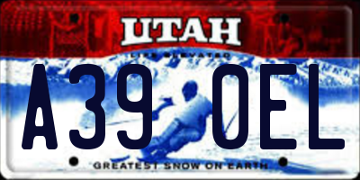 UT license plate A390EL