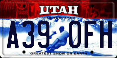UT license plate A390FH