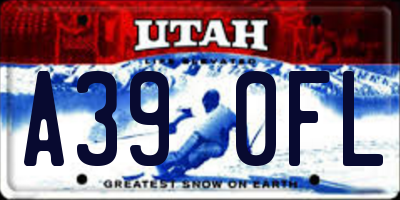 UT license plate A390FL