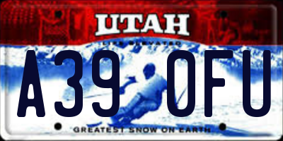 UT license plate A390FU