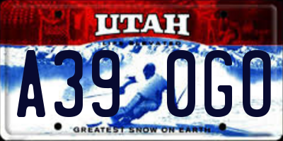 UT license plate A390GO