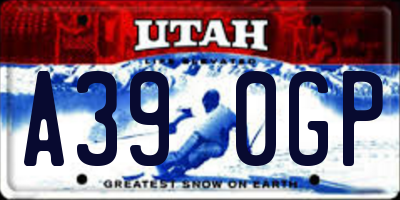 UT license plate A390GP