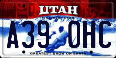 UT license plate A390HC