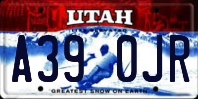 UT license plate A390JR