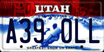 UT license plate A390LL