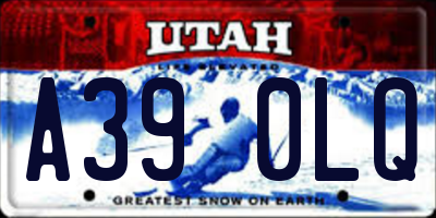 UT license plate A390LQ