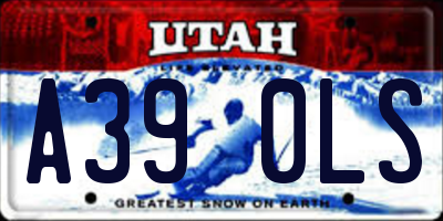 UT license plate A390LS