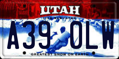 UT license plate A390LW