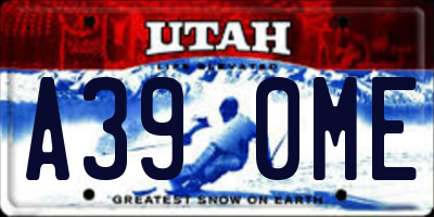 UT license plate A390ME