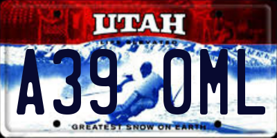 UT license plate A390ML
