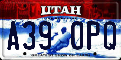 UT license plate A390PQ