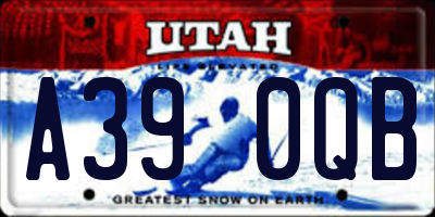 UT license plate A390QB