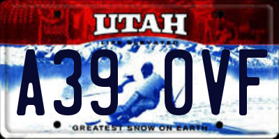 UT license plate A390VF