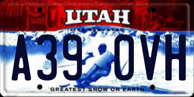 UT license plate A390VH