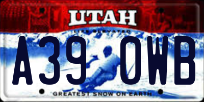 UT license plate A390WB