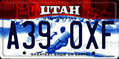 UT license plate A390XF