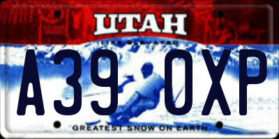 UT license plate A390XP