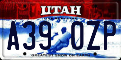 UT license plate A390ZP