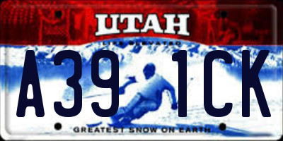 UT license plate A391CK