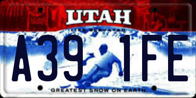 UT license plate A391FE