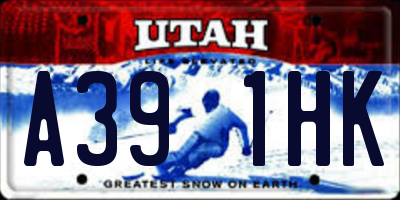 UT license plate A391HK