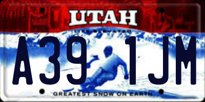 UT license plate A391JM