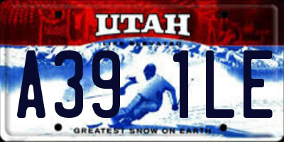 UT license plate A391LE