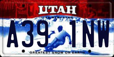 UT license plate A391NW