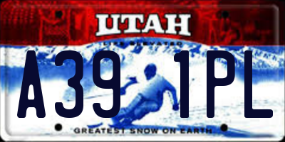 UT license plate A391PL