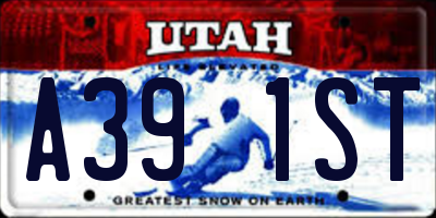 UT license plate A391ST