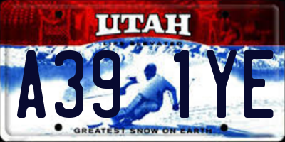 UT license plate A391YE