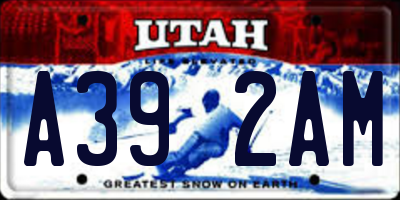 UT license plate A392AM