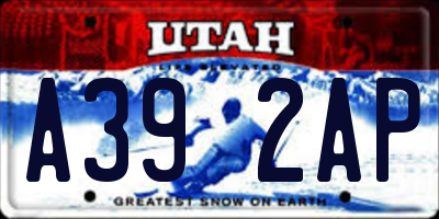 UT license plate A392AP