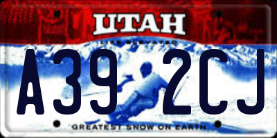 UT license plate A392CJ