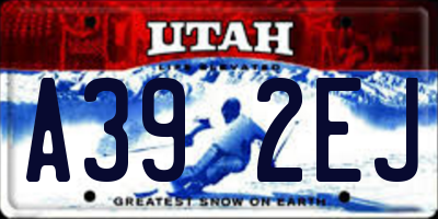 UT license plate A392EJ