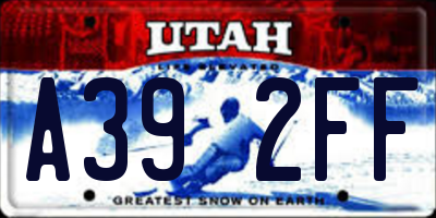 UT license plate A392FF