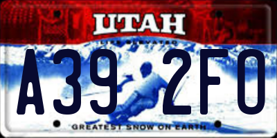 UT license plate A392FO