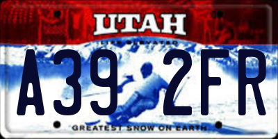 UT license plate A392FR