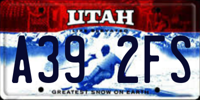 UT license plate A392FS