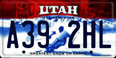 UT license plate A392HL