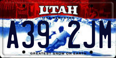 UT license plate A392JM
