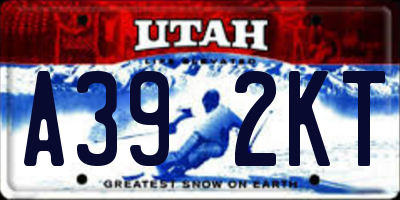 UT license plate A392KT