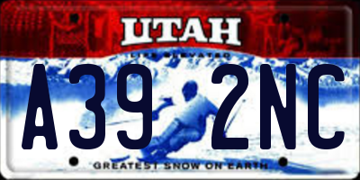 UT license plate A392NC