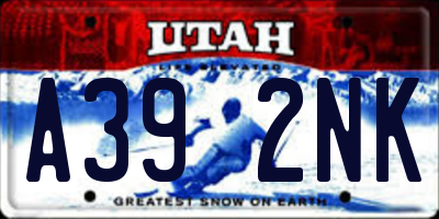 UT license plate A392NK