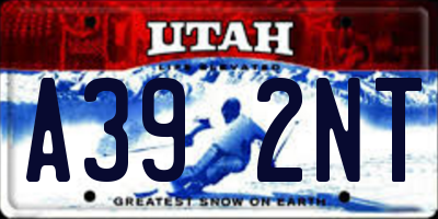 UT license plate A392NT