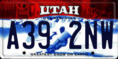 UT license plate A392NW